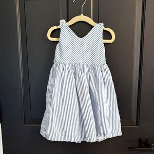 Adorable Striped Blue and White Kids Dress